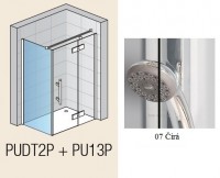 SanSwiss PUR PUDT2P boční stěna 800 s vyrovnávacím profilem chrom sklo čiré PUDT2P0801007