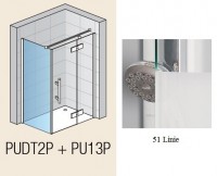 SanSwiss PUR PUDT2P boční stěna 700 s vyrovnávacím profilem chrom sklo linie PUDT2P0701051