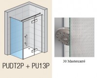 SanSwiss PUR PUDT2P boční stěna 800 s vyrovnávacím profilem chrom sklo Mastercarré PUDT2P0801030