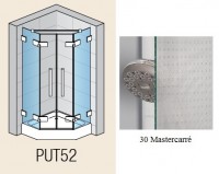 SanSwiss PUR PUT52 boční stěna L- kování chrom sklo Mastercarré PUT52SM21030