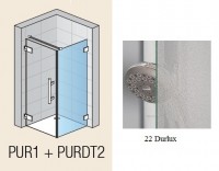 SanSwiss PUR PURDT2 boční stěna šířka 1001-1600 mm chrom sklo Durlux PURDT2SM41022