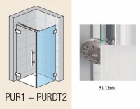 SanSwiss PUR PURDT2 boční stěna šířka 1001-1600 mm chrom sklo linie PURDT2SM41051