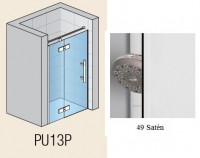 SanSwiss PUR PU13P sprchové dveře 1400 jednokřídlé vlevo chrom sklo satén PU13PG1401049