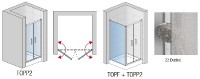 SanSwiss TOP-Line TOPP2 sprchové dveře 700 dvoukřídlé matný elox sklo Durlux TOPP207000122