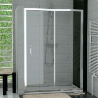 SanSwiss TOP-Line TOPS2 sprchové dveře 1600 jednodílné matný elox sklo satén TOPS216000149