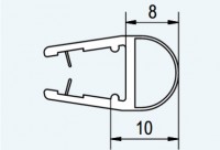 SanSwiss svislé těsnění na 8 mm skla délka 2000 mm   51205.2000