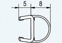 SanSwiss svislé těsnění na 8 mm skla, délka 2000 mm   51405.2000