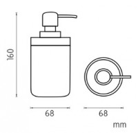 NIMCO KORA dávkovač na tekuté mýdlo, na postavení, objem 270 ml, pískově běžový   KO 24031-86