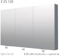 INTEDOOR zrcadlová skříňka D ZS 120 - zásuvka, vypínač, integrované osvětlení