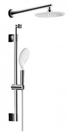 HERZ SMART sprchový set - hlavová sprcha, ruční sprcha, hadice, držák na tyči, chrom/bílá UH12552