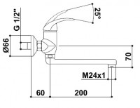 RAF POLAR NEW baterie dřezová nástěnná, rozteč 100 mm   PN03A