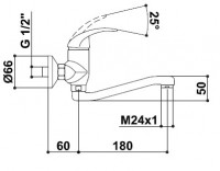 RAF POLAR NEW baterie dřezová nástěnná, rozteč 100 mm   PN06A