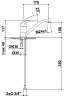 RAF POLAR NEW baterie umyvadlová stojánková, otáčivé ústí 150 mm   PN15