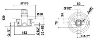 RAF podomítkový termostat připojení 1/2"   T7082