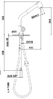 RAF baterie dřezová termostatická, stojánková, vytahovací sprška   T5010