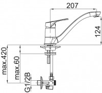 HERZ PROJECT baterie dřezová stojánková páková, chrom   UH00184