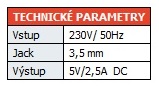 ELEKTROBOCK Napájecí zdroj do zásuvky AD05-JACK   č. 1998