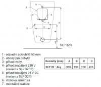 Sanela pisoár Arq s poklopem, radarový splachovač, integrovaný zdroj   SLP 32RZ