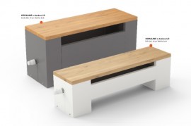 KORADO otopná lavice KORALINE LD ECONOMIC 140/45/31 plášť ocel/bílá deska dub LDE1404531Y10-1