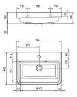 RAVAK BeHappy II umyvadlo 550 x 400 mm s otvory, bílé   XJA01155000