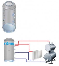 Akumulační nádrž Fénix MT0  1000 l (d 790) + spirála DN 32   MG1078
