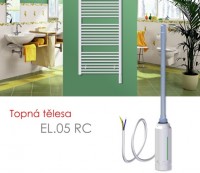 ELVL Elektrické topné těleso 600 W -  regulátor teploty, program sušení, stříbrné/lesk   EL.05RC600S