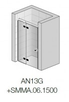 SanSwiss stabilizační vzpěra zeď-zeď-T-kus pro typ ANNEA, délka 1500 mm, černá matná SMMA.06.1500