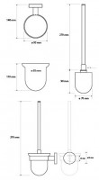 BEMETA DARK WC štětka miska sklo, černá 95x370x140 mm   104113010