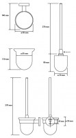 BEMETA WHITE WC štětka, miska sklo bílá 95x370x140 mm   104113014