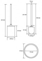BEMETA WHITE WC štětka, válcová malá bílá 90x385x90 mm   104913094