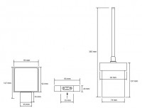 BEMETA NERO WC štětka, miska sklo černá 93x385x127 mm   135013010