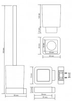 BEMETA SOLO WC štětka miska sklo 83x390x93 mm, chrom   139113142