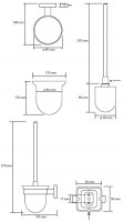 BEMETA TASI wc štětka miska sklo 110x370x145 mm, chrom   154113012