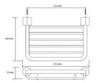 BEMETA CYTRO polička do sprchy obdelníková 155x25x100 mm, chrom   146208132