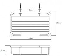 BEMETA CYTRO polička do sprchy obdelníková 210x50x120 mm, chrom   146208292