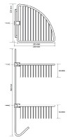 BEMETA CYTRO polička do sprchy rohová dvojitá 220x500x205 mm, chrom   146208232