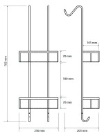 BEMETA CYTRO polička do sprchy závěsná dvojitá 250x705x205 mm, chrom   146208422