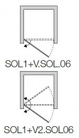 SanSwiss montážní sada pro typ SOLINO na otvírání dveří ven i dovnitř v nice V2.SOL.06