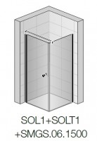 SanSwiss stabilizační vzpěra stěna-sklo pro typ SOLINO, délka 1500 mm, černá matná SMGS.06.1500