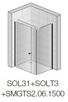 SanSwiss stabilizační vzpěra stěna-sklo-T-kus pro SOLINO, délka 1500 mm, černá matná SMGTS2.06.1500