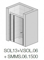 SanSwiss stabilizační vzpěra stěna-stěna-T-kus pro SOLINO, délka 1500 mm, černá matná SMMA.06.1500