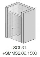 SanSwiss stabilizační vzpěra stěna-stěna-T-kus pro SOLINO, délka 1500 mm, černá matná SMMS2.06.1500