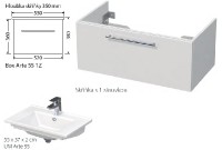 INTEDOOR BOX koupelnová skříňka s umyvadlem ARTE 55 cm, 1 zásuvka   Box Arte 55 1Z