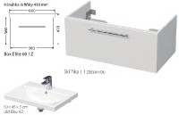 INTEDOOR BOX koupelnová skříňka s umyvadlem ELITE 60 cm, 1 zásuvka   Box Elite 60 1Z