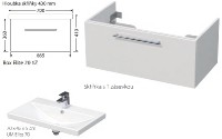 INTEDOOR BOX koupelnová skříňka s umyvadlem ELITE 70 cm, 1 zásuvka   Box Elite 70 1Z