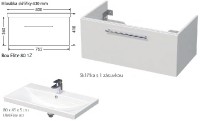 INTEDOOR BOX koupelnová skříňka s umyvadlem ELITE 80 cm, 1 zásuvka   Box Elite 80 1Z