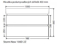 INTEDOOR STORM NEW koupelnová skříňka s dvojumyvadlem PINTO 100 cm, 2 zásuvky   Storm New 100D 2Z