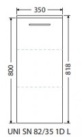 INTEDOOR UNI koupelnová skříňka nízká závěsná levá hl. 35 cm 1 dvířka UNI SN 82/35 1D L