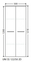 INTEDOOR UNI koupelnová skříňka střední závěsná hl. 35 cm 2 dvířka UNI SS 122/50 2D