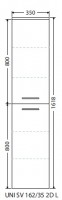 INTEDOOR UNI koupelnová skříňka vysoká závěsná levá hl. 35 cm 2 dvířka UNI SV 162/35 2D L